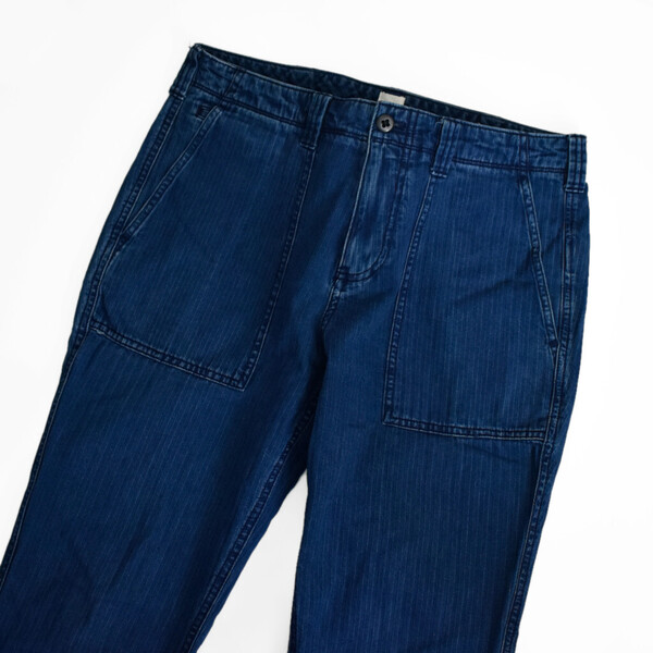 良品 GAP ギャップ HBT ベイカーパンツ インディゴ 藍 31×32 ユーティリティ ファティーグ ヴィンテージ ミリタリーパンツ