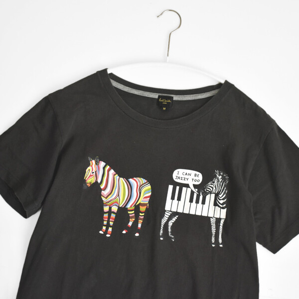 Paul Smith JEANS ポール スミス ジーンズ シマウマ プリント 半袖 Tシャツ グレー M メンズ
