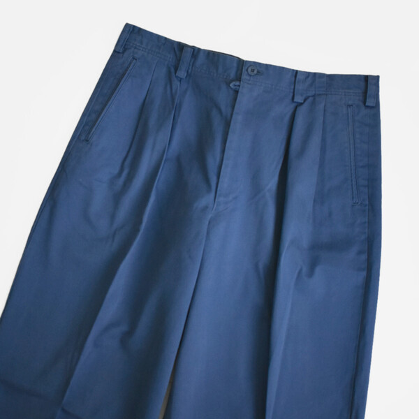 90s PAPAS パパス ツータック パンツ ブルー系 LL (XL)