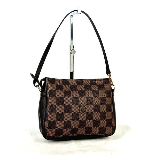 極美品■Louis Vuitton ルイヴィトン ダミエ トゥルースメイクアップ ポーチ N51982 SP1000 ブラウン ハンドバッグ ミニトートバッグ 茶系