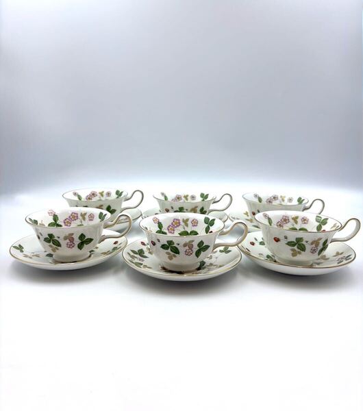 WEDGWOOD ウェッジウッド ワイルドストロベリー ティーカップ&ソーサー 6客セット