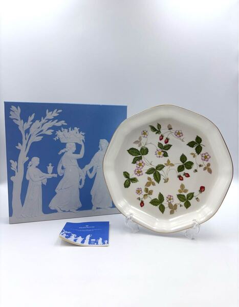 未使用保管品 WEDGWOOD ウェッジウッド ワイルドストロベリー オクタゴナルディッシュ 24cm 八角皿 箱付