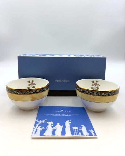 未使用保管品 WEDGWOOD ウェッジウッド インディア ジャパニーズティーカップ 湯呑み 2客 ペア 箱付