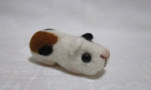 ◆ ハンドメイド 羊毛フェルト モルモット ぬいぐるみ テンジクネズミ 小動物 ミニチュア フィギュア リーメント ドール用 ペット 置物