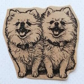 1040 ポメラニアン ペア はんこ ハンコ ヴィンテージ アンティーク スタンプ イラスト ゴム印 レトロ 2匹 カップル ポメ 犬 おすわり