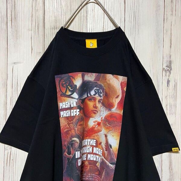 【新品・タグ付】FR2 エフアールツー カラテキッド MASK ON MASK OFF ビッグロゴプリントTシャツ ブラック 希少XL デッドストック