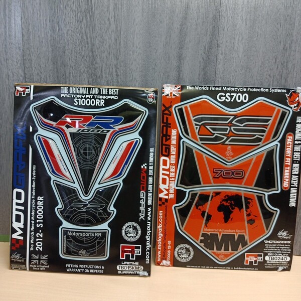 y061205fk MOTOGRAFIX(モトグラフィックス) タンクパッド BMW F700GS 12-15 オレンジ/ブラック MT-TB024O/S1000RR ブラック【2枚セット】