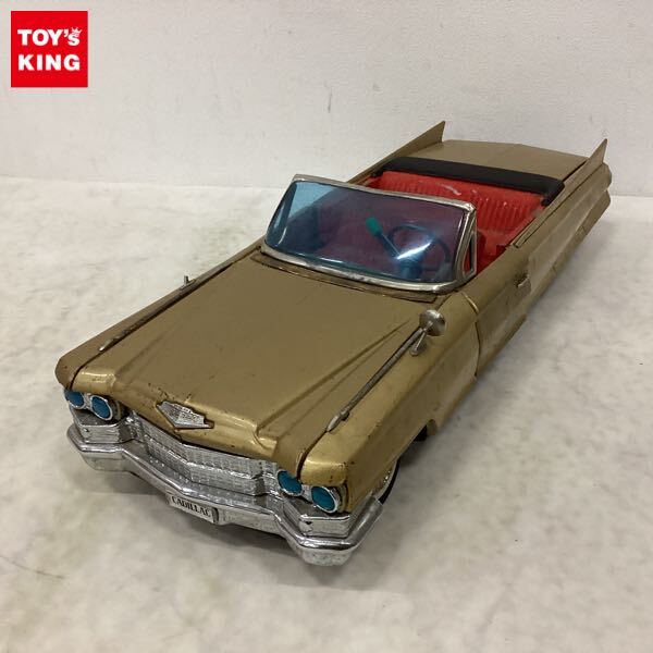 萬代屋【60 キャデラック コンバーチブル大 赤】inブリキtoy car