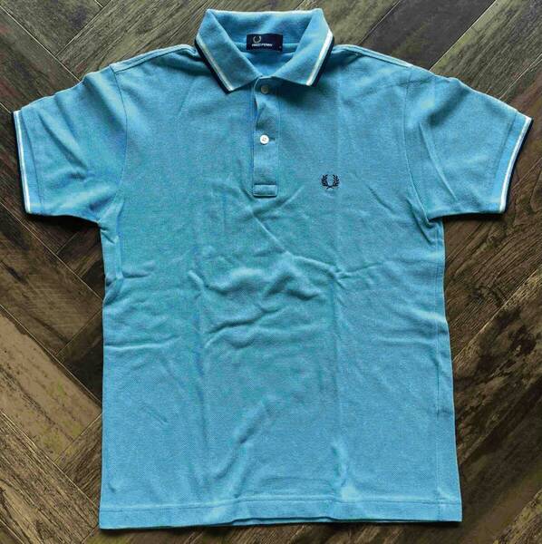 FRED PERRY フレッドペリー F1102 半袖ラインポロシャツ 日本製 Sサイズ ライトブルー /ポールウェラー