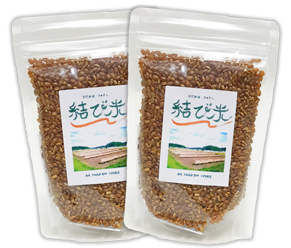 自然栽培 天日干し 結び米(赤米)300g(150gX2袋)★無肥料・無農薬・自家採取★お日様の下で天日干し★お米の起源、栄養豊富な雑穀(*^^*)