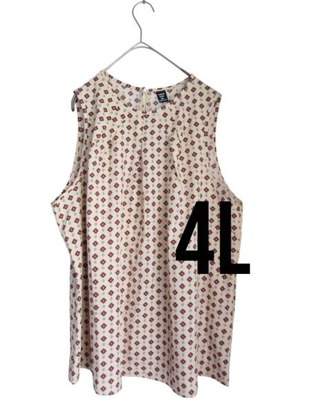 ★★送料無料 C36 美品 【2XL・4L】 ベージュ ノースリー ロング丈 チュニック 大きいサイズ ゆうパケットポストmini