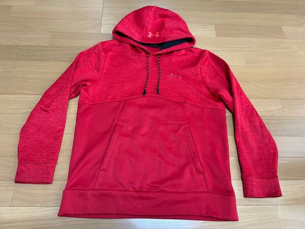アンダーアーマー パーカー メンズ サイズM MD トップス プルオーバー トレーナー 裏起毛 赤色 UNDER ARMOUR