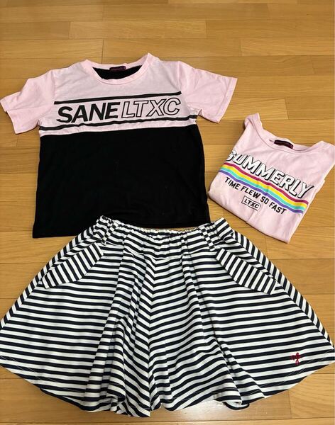 女の子 150センチ 3点セット 半袖Tシャツ ショートパンツ 女子 キッズジュニア 子供服 ラブトキシック フィオルッチ 上下セット