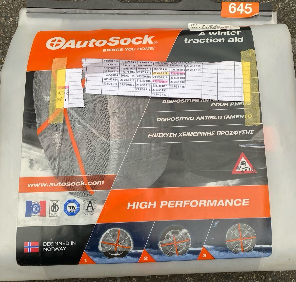 乗用車用オートソック AutoSock HP 645