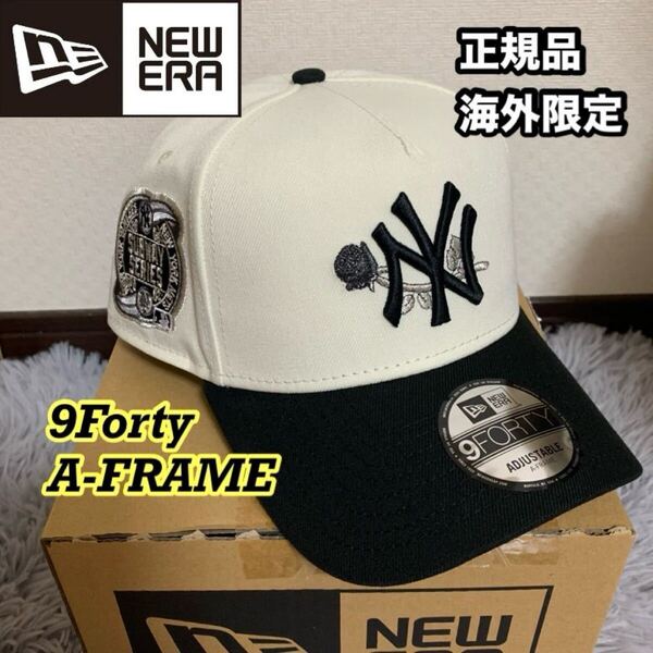 ニューエラ NY ヤンキース バラ ローズ A-FRAME キャップ 帽子 9FORTY NEWERA モノトーン 海外限定 正規品