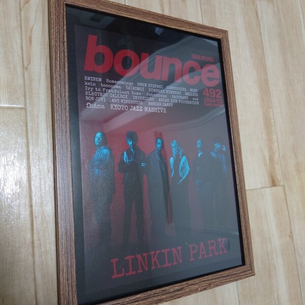 【A4額縁付】Linkin Park リンキンパーク ポスター風 タワレコ 木目調