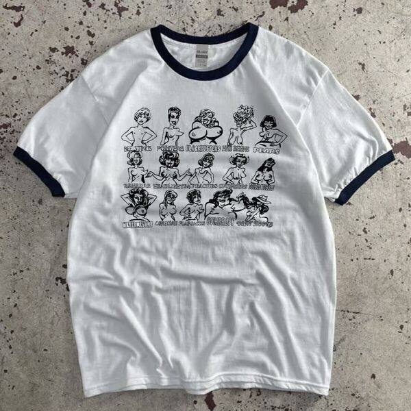L あいみょん 着 おっぱい リンガー Tシャツ ヴィンテージスタイル