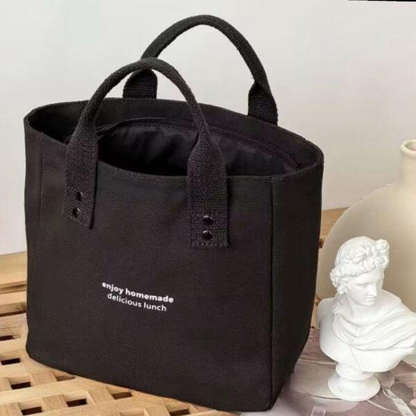 ミニトート ブラック キャンバス トートバッグ レディース ミニバッグ ハンドバッグ 黒