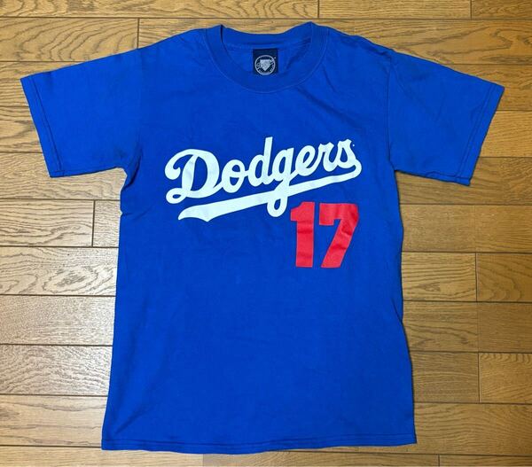 MLB LOS ANGELES DODGERS #17 ISHII SHORT SLEEVE T-SHIRTS (“02 STADIUM GEAR) size-S(着丈64身幅45) 中古(極美品) 送料無料 NCNR