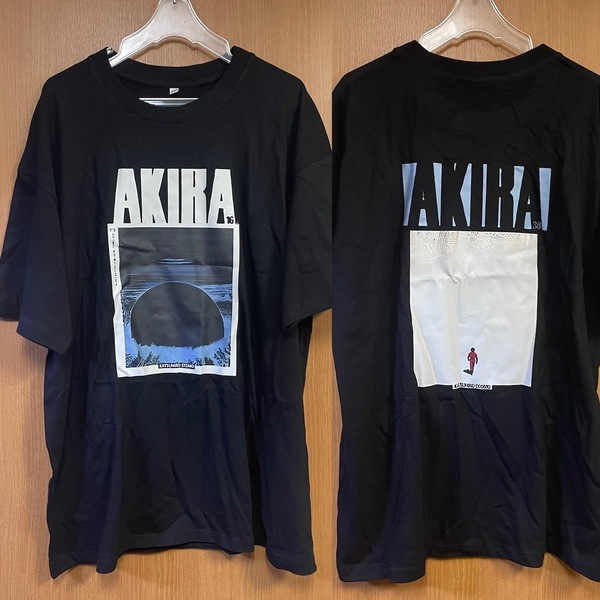 綿100%・両面プリント XXLサイズ AKIRA 大友克洋アキラ アニメTシャツ Tシャツ バンドTシャツ Tee 黒 古着