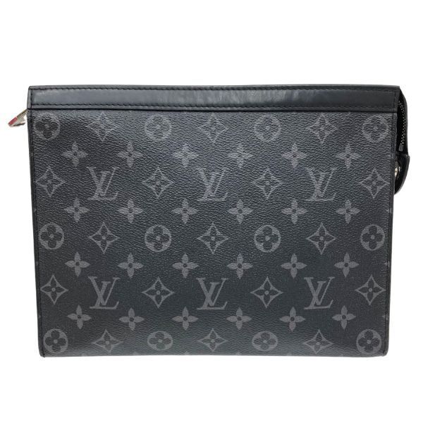 【即決】 ルイ ヴィトン LOUIS VUITTON モノグラム エクリプス ポシェット ヴォワヤージュ セカンド クラッチ バッグ M61692 ブラック 美品