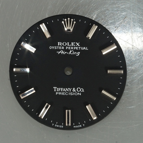 (251)ROLEX ロレックス エアキング Air-king REF.5500 ダイヤル 文字盤 マットブラック TIFFANY ダブルネーム 34㎜