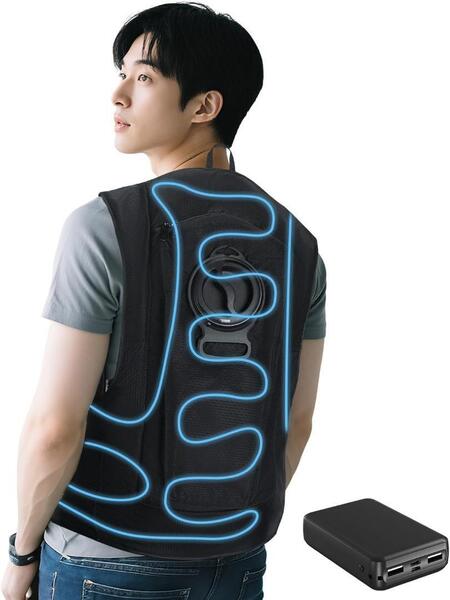 水冷 ベスト 冷却 服 USB充電 36時間 連続 冷感