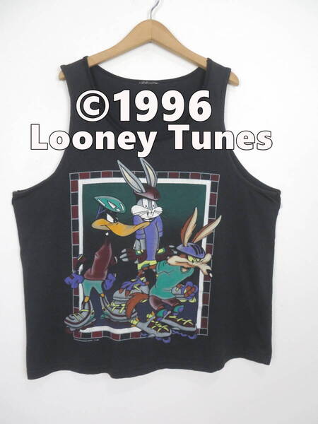 90s 鬼フェード ルーニーチューンズ 1996コピーライト入り タンクトップ XL程度 Looney Tunes ノースリーブTシャツ USA製で間違いかと