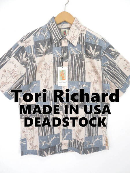 未使用 トリリチャード USA製 和柄 和風 竹 アロハシャツ S ★ Tori Richard アメリカ製 メンズ レディース ハワイアンシャツ クールビズ
