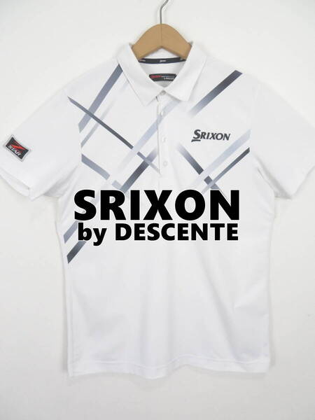 スリクソン バイ デサント 半袖 ポロシャツ L ★ SRIXON by DESCENTE ゴルフウェア メンズ 白 吸湿速乾 ストレッチ Z-STAR スター