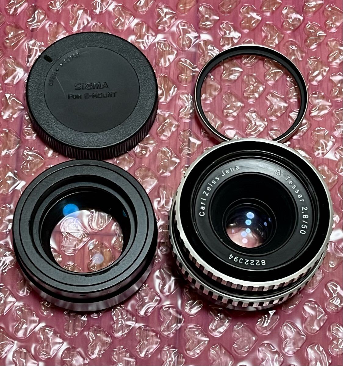 carlzeiss tessar 5cm f2.8 アダプター付き 玄人好みの沈胴フォルム Tessar 5cmF2.8。装着時は取り扱いに