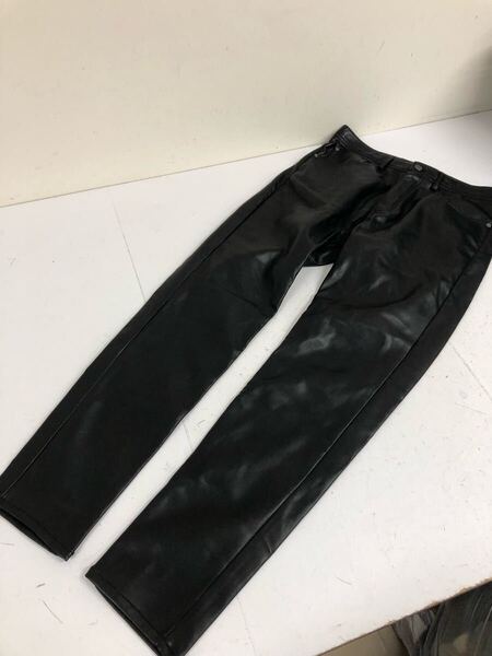 送料無料★ZARA ザラ★裏起毛 レザーパンツ 防寒 レザースキニーパンツ★メンズ EUR38 USA30 #70602sj83