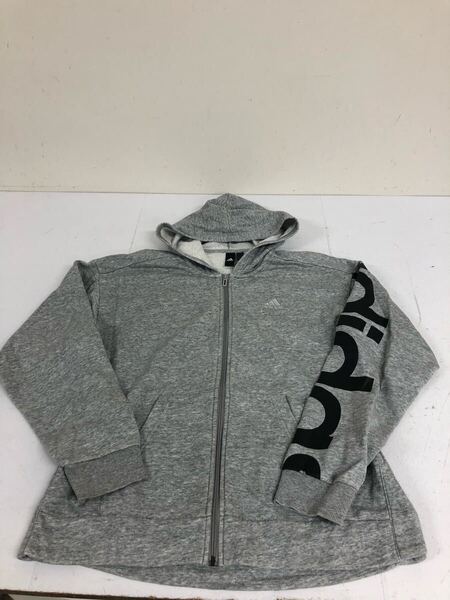 送料無料★adidas アディダス★スウェットパーカー ジップアップパーカー★メンズ Mサイズ★グレー#70624sbf