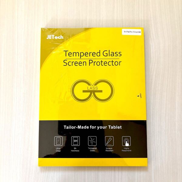 JETech iPad Pro用 13インチ M4 (2024) 液晶保護フィルム ガイド枠付き 強化ガラスフィルム HDクリア 2枚セット
