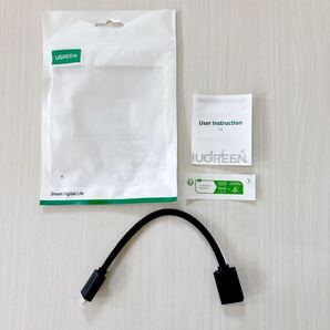 UGREEN mini hdmi to hdmi 変換アダプター HDMIケーブル ハイスピード 延長 中継 4K 3D Sony, Nikon D5500, Canon, Fujitsu等対応(22cm)