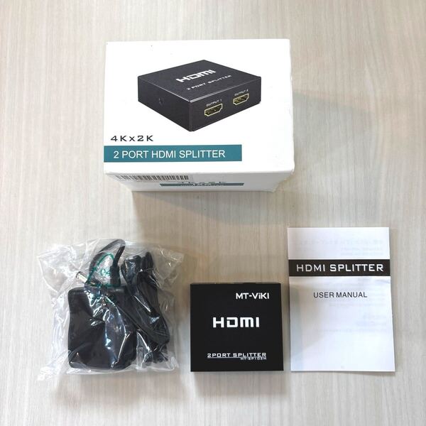 MT-VIKI HDMI 分配器 1入力2出力 4K HDMIスプリッター 2同時出力 HDMI1.4 スプリッター 4K@30Hz 2画面同時出力 3D PS5 Xbox HDTV DVD対応