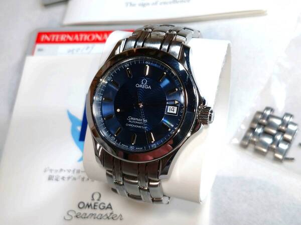 送込【結構美品】OMEGA/オメガ シーマスター 120m ジャック・マイヨール 1995年 貴重な「初回モデル」 1500本限定 機械式/自動巻き メンズ