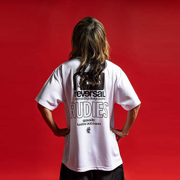 リバーサル × ルーディーズ■送料込■速乾性■コラボ ドライ Tシャツ 白■uverworld reversal 音楽フェス スポーツ 格闘技 ランニング