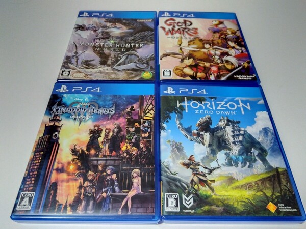 PS4 ホライゾン キングダムハーツ3 ゴッドウォーズ モンスターハンター 4本セット
