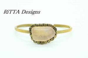 [U345]RiTTA Designslita design natural stone rose quartz bangle bracele [ postage nationwide equal 198 jpy ]