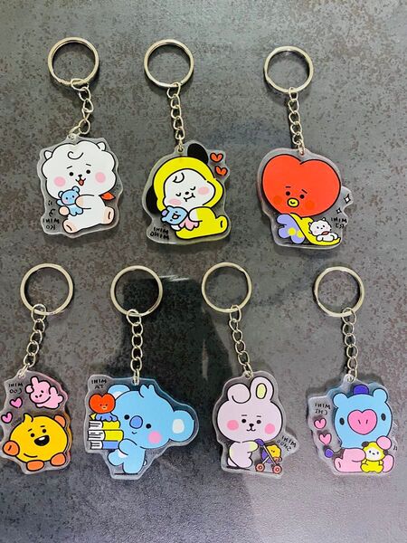 BTS 防少年 ラバーリールキーホルダー 7個セット 新品
