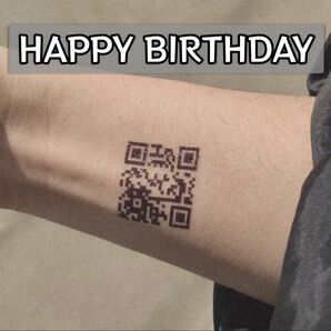 QRコード柄 タトゥーシール (HAPPY BIRTHDAY)
