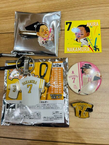 ソフトバンクホークス 中村晃 ピンクフルデー 若鷹ガチャ 缶バッジ