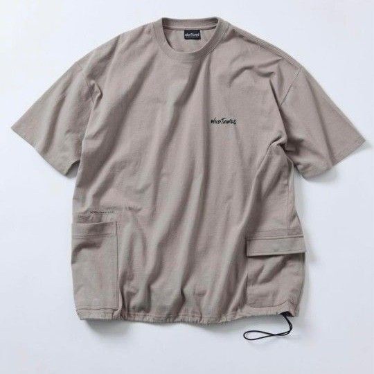 ワイルドシングス フリークスストア別注 ビッグシルエット サイドポケットTシャツ グレージュ Мサイズ 新品