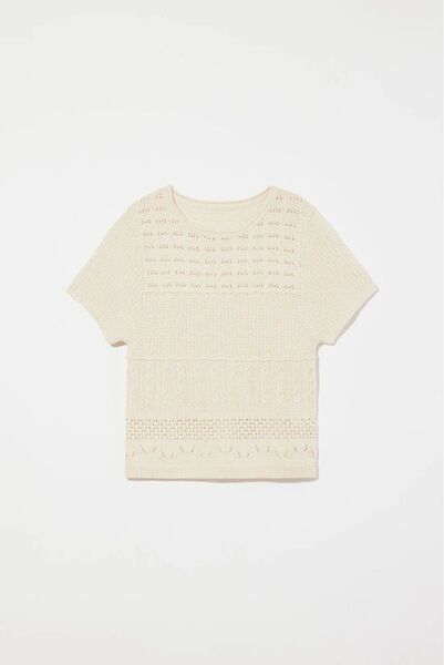 EAPHI SWITCHING FABRIC KNIT TOP