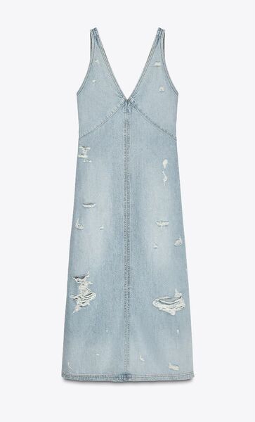 ZARA TRF ダメージ加エデニムワンピース ワンピース ロング丈