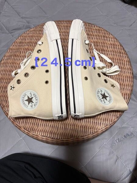 CONVERSE ALL STAR オフホワイト系 ハイカットスニーカー(サイドジップ付き)