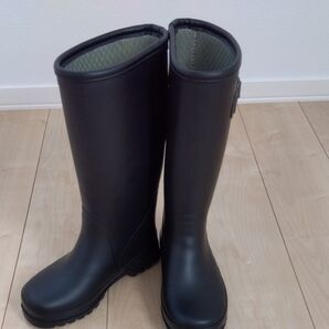 レインブーツ ブラック 黒 ロング サイズS