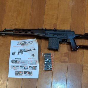 ドラグノフ狙撃銃 排莢式 ナーフタイプ ライブカート トイガン エアコッキング ブローバック スナイパーライフル