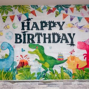 誕生日 飾り タペストリー 恐竜 おまけ ガーランド 手作り 誕生日飾り 子ども お誕生日 布ポスター お祝い 壁飾り 誕生日会